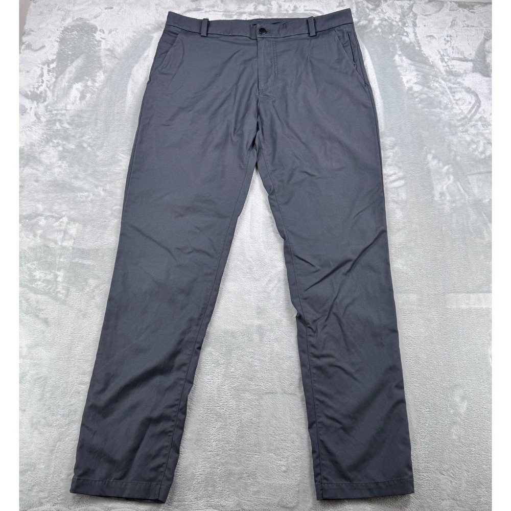 Lululemon ABC Pants Mens 34 Charcoal Gray 5 Pocket Slim Fit Warpstreme Chino